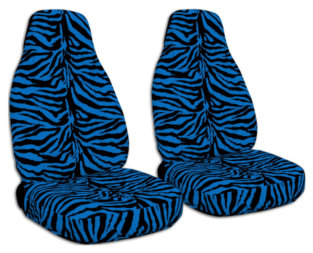Blue and Zebra Printed Seat Covers